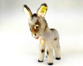 Steiff donkey with all IDs mint condition 10 inches vintage 1968 to 1976