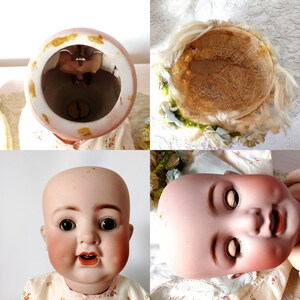 RARE BÉBÉ CARACTÈRE ANCIEN À TÊTE PLEINE EN