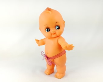 Kewpie doll vinyl 1970s collectible 9 inches tall jointed with starfish hands squeaker