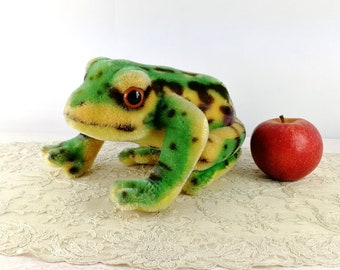 Steiff Frog large 8 inches long vintage 1960 to 1964
