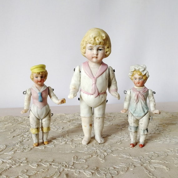 19” Antique German Kestner S147 Bisque Doll Leather Body