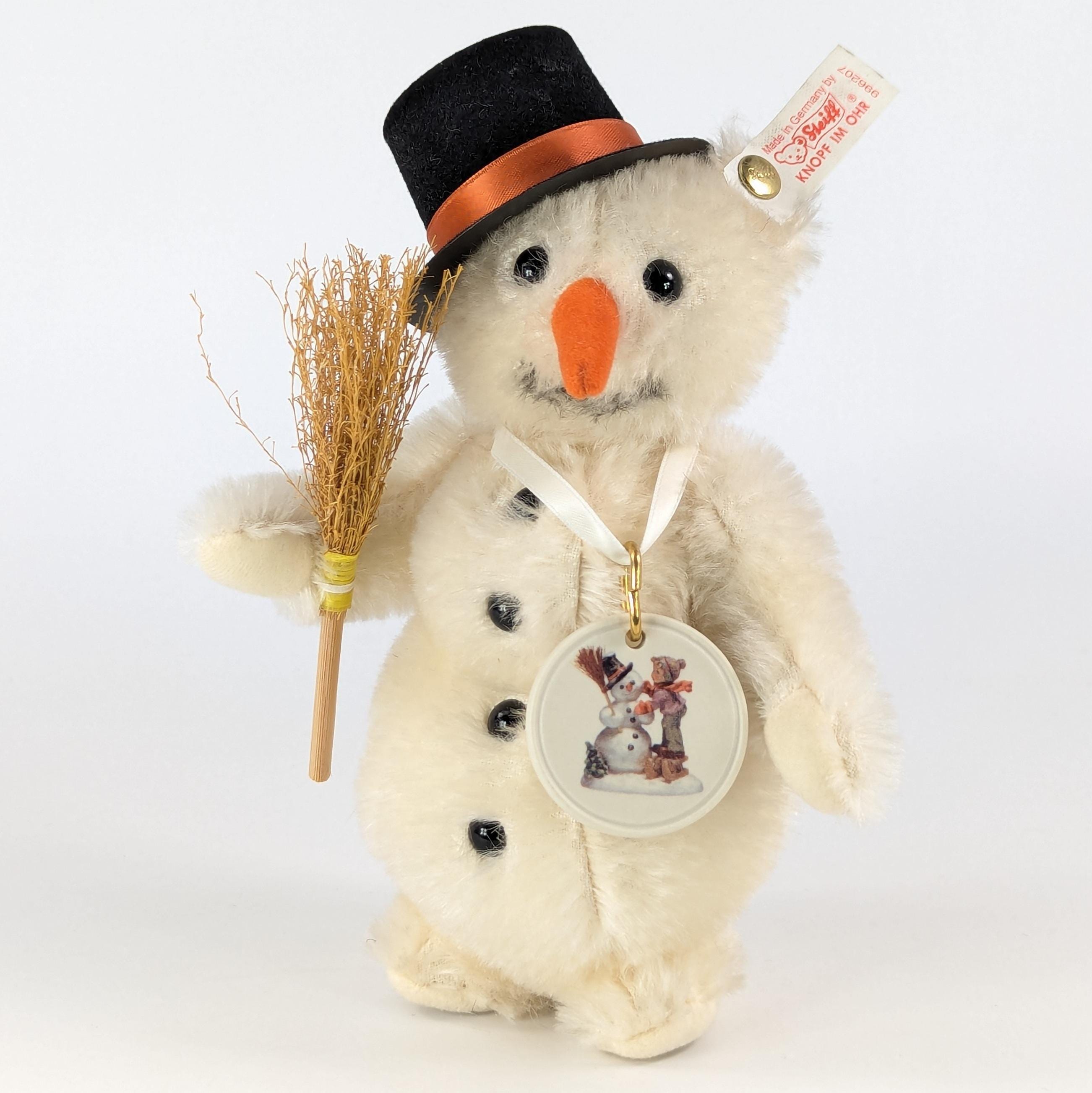 Steiff Snowman With All Ids Porcelain Badge Produced 1999 Only for
