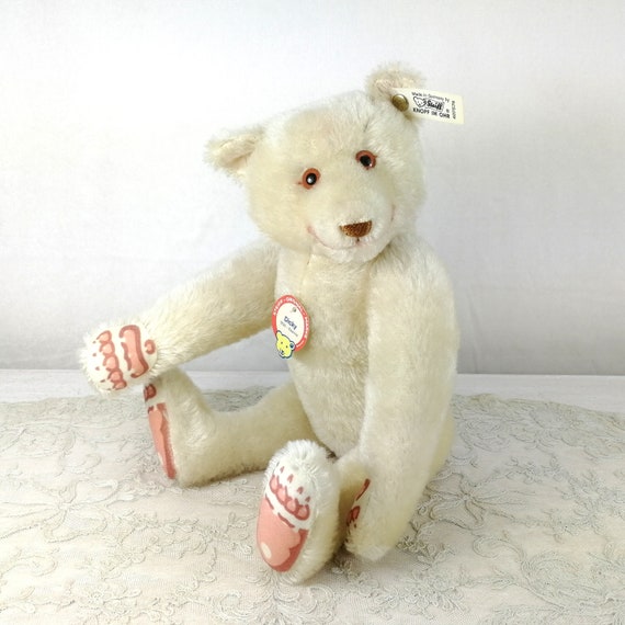 ▲シュタイフ DICKY 1930 Replica 1300 Steiff Dicky Teddy Bear Vintage Replica 1930 All Ids Mint White