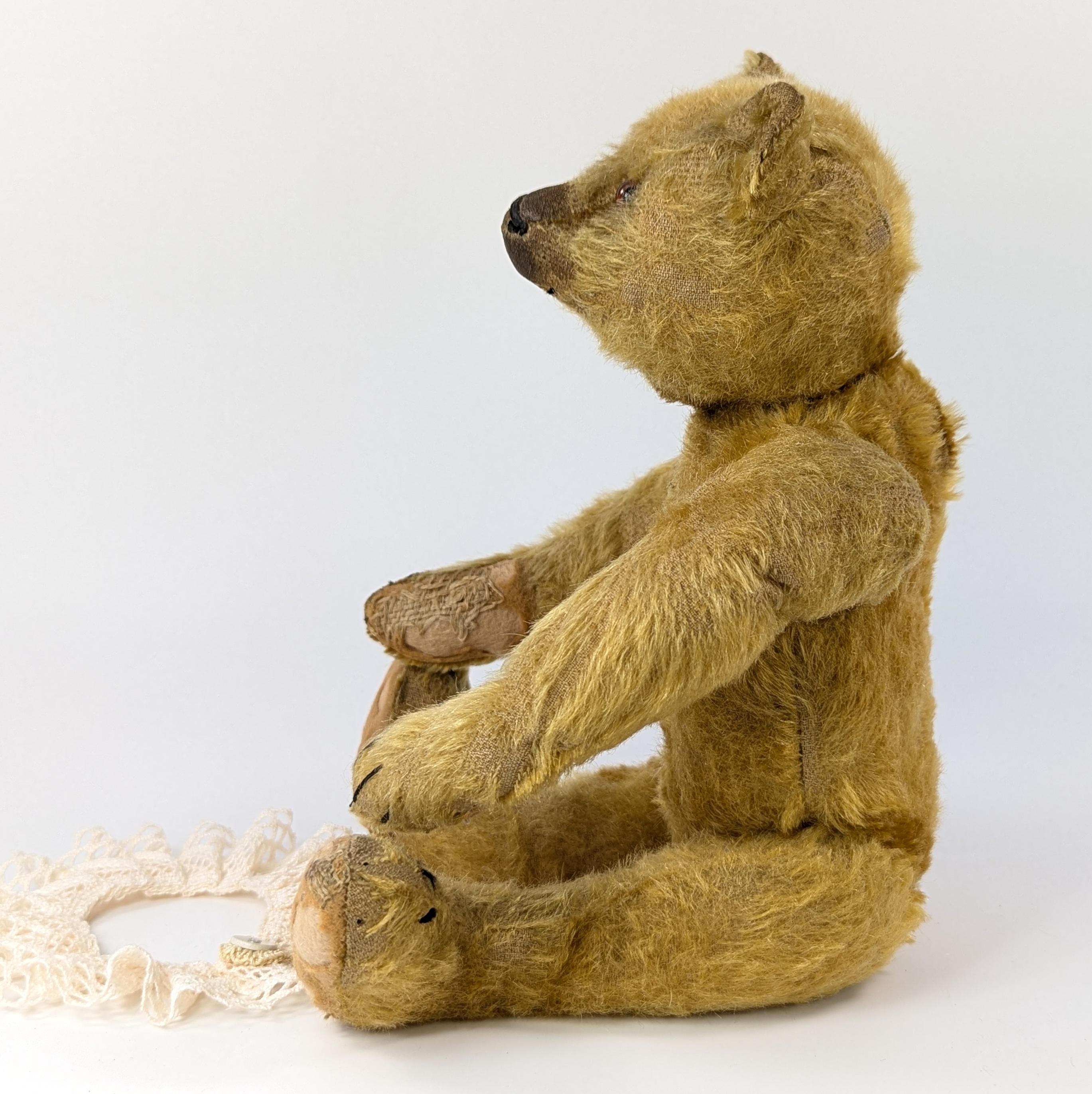 Antique Steiff Teddy Bear With Ear Button 13 Inches Yellow