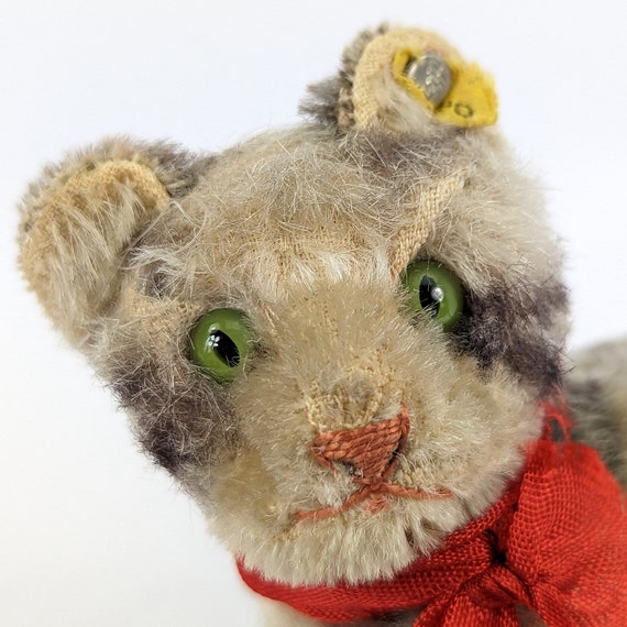 Steiff Cat Kitty With ID Fully Jointed Tabby Smallest 4 Inches