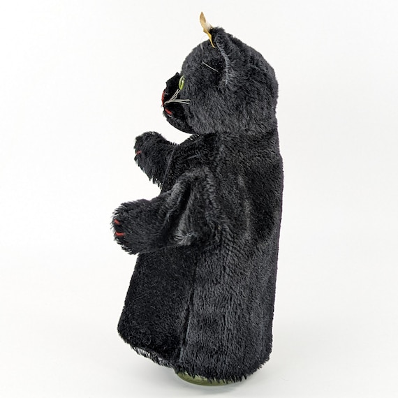 シュタイフ ブラック トム キャット ハンドパペット ID 付き