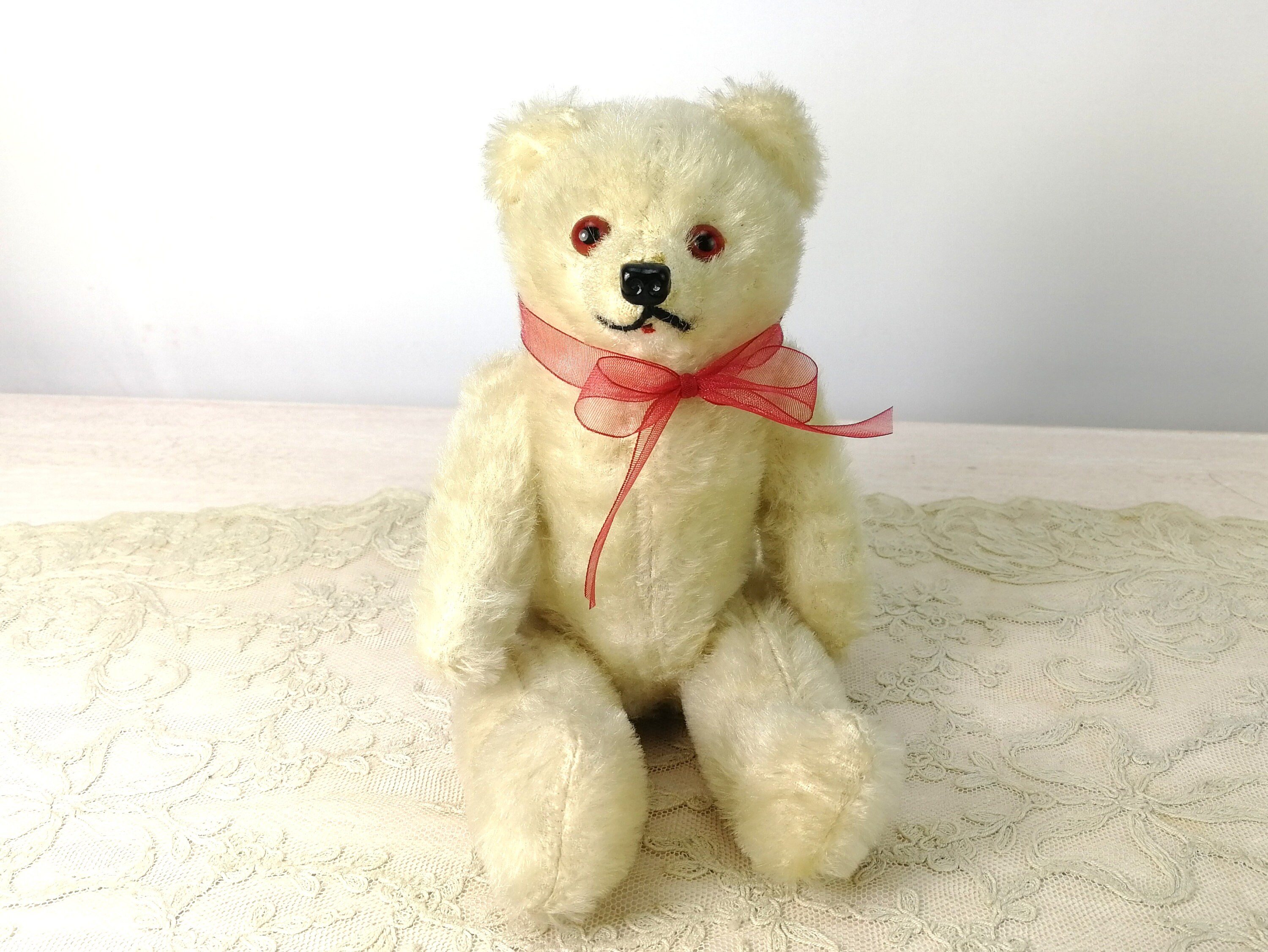 Stick Jointed Teddy Bear White 1940s German Made 8 Inches - Etsy