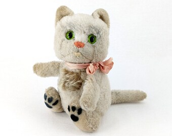 Steiff Ball Cat Sulla Vintage Geproduceerd van 1960 tot 1961, slechts 6 inch