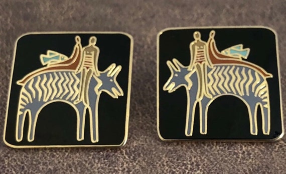 Laurel Burch “Fantasy Friends” Pierced Earrings - image 1