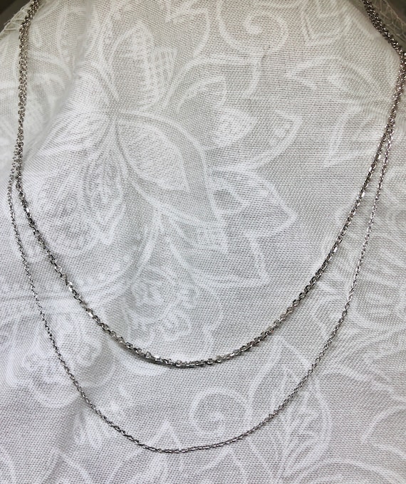 Pair of 14K White Gold Chains