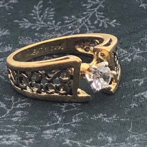 14KT GE Gold Solitaire Ring Sz 6.5