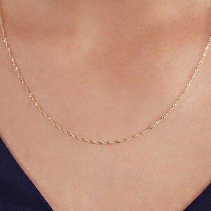 14k gold chain, gental necklace, yellow white gold necklace,  real gold 14k chain. dainty white gold chain. delicate chain