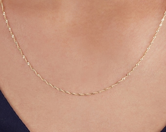 14k gold chain, gental necklace, yellow white gold necklace,  real gold 14k chain. dainty white gold chain. delicate chain