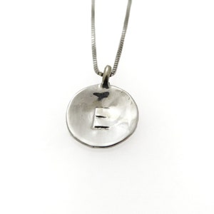 14 k white gold necklace. Initial pendant. Letter charm necklace. Personalized necklace. Pendant necklace. Initial necklace. (403B)