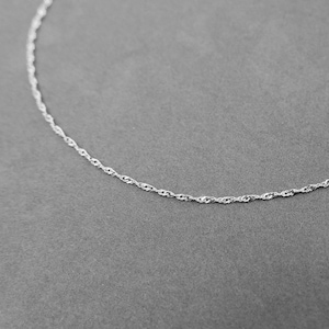 14k gold chain, gental necklace, white gold necklace, Singapore necklace. real gold 14k chain.  dainty white gold chain. delicate  chain