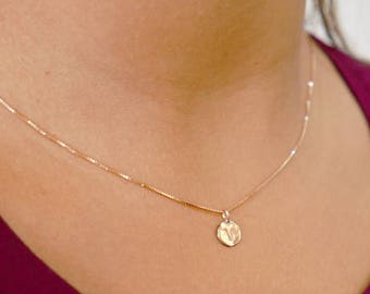 14k  rose gold necklace. Initial pendant. Letter charm necklace. Personalized necklace. Gold pendant necklace. initial necklace.Gift ideas