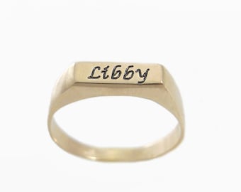 Gold  name ring. Personalized name ring. Word ring. Name gold ring. Hebrew gold ring.  Hebrew name. initial ring. signet ring