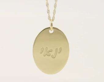14k Hebrew solid gold. name  necklace. Initials Necklace. Personalized necklace. Monogram jewelry. Gold coin necklace. Monogram necklace.