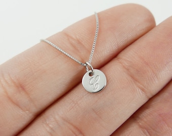 Very Tiny 14k white gold necklace. gold Initials pendant. Letter charm necklace. Personalized necklace. gold monogram necklace. Gift ideas