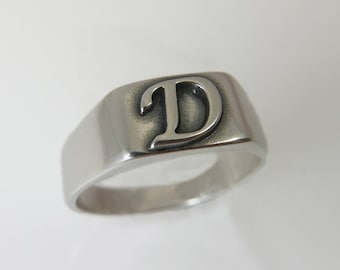 Sterling zilveren ring. Zilveren monogramring. Zegelring van zilver. Gepersonaliseerde zegelring. pinkring. Monogram herenring.