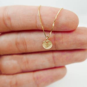 Very Tiny 14k gold necklace. Initial pendant. Letter charm necklace. Personalized necklace. monogram necklace. initial necklace.Gift ideas