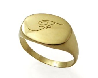 14k solid gold Pinky ring. Monogram ring. monogram ring. Initial ring. Gift for her. Gold signet ring. Personalized ring. initial ring.