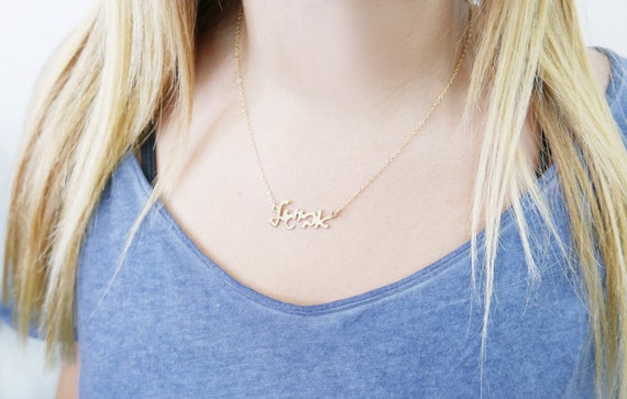 Hebrew name necklace. gold name 