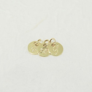 Very Tiny  14k gold pendant. iInitial pendant. Letter charm pendant. Personalized necklace. monogram pendant. initial pendant. Gift ideas