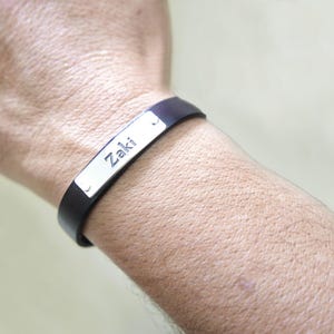 Mens leather bracelet. Personalized bracelet. monogram image 3