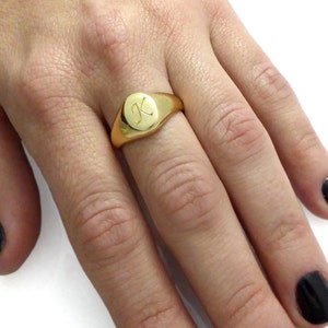 Gold monogram ring ,Personalized ring, Unisex ring ,personalized jewelry, Men initial ring, gold initial ring .monogram ring image 3