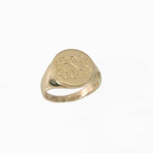 Pinky ring, Personalized ring, women monogram ring, gift for him, Unisex ring, gift for her ,personalized jewelry, gold initial ring, image 2