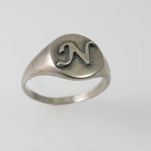 Silver monogram ring. Personalized ring, Unisex ring, gift for him, personalized jewelry, Men ring, gold initial ring, image 3