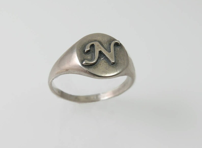 Silver monogram ring. Personalized ring, Unisex ring, gift for him, personalized jewelry, Men ring, gold initial ring, image 3