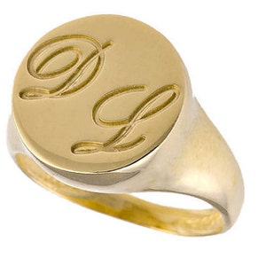 Gold initials ring. Personalized ring. Unisex ring. Gold personalized ring. Signet ring. Initials gold ring. Personalized initial ring.