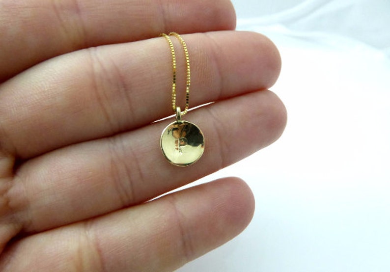 Gold pendant Letter charm necklace Gift ideas Personalized necklace bridesmaid gift Initial pendant Tiny 14k gold initial necklace