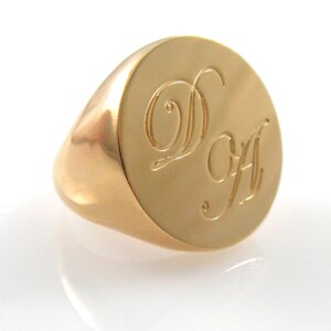 Gold initials ring. Personalized ring. Unisex ring. Gold personalized ring. Signet ring. Initials gold ring. Personalized men ring.(1900)