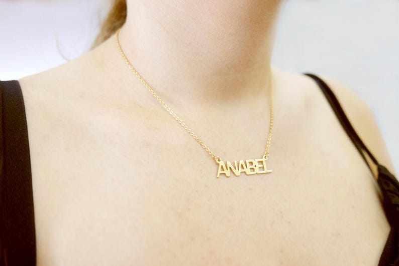 Gold personalized necklace Name necklace.Personalized gold necklace Gold name necklace gift for her Capital name necklace Name jewelry