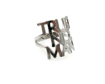 Trust no man ring. Personalized ring. Gift ideas. Personalized jewelry. Personalized gift. Trust no man jewelry. Silver statement ring. Gift