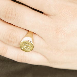 Pinky ring. Monogram ring. Unisex ring. Monogram ring. Initial ring. Gift for her.signet ring. Personalized ring. Personalized gift. image 3