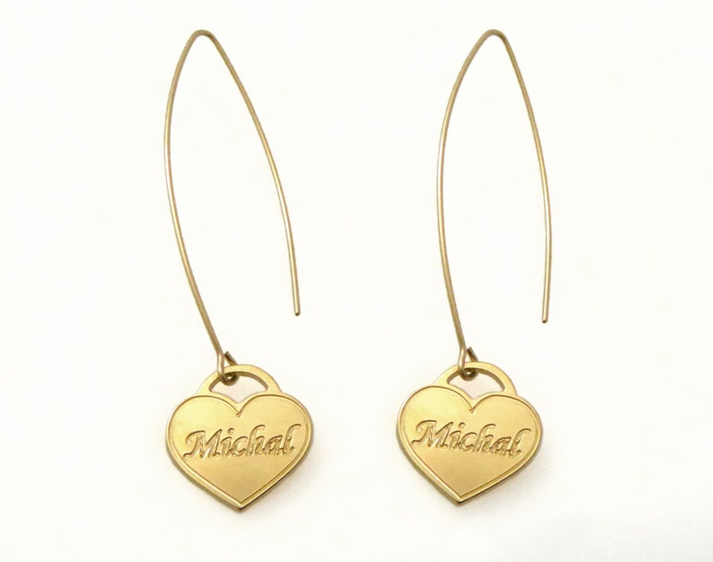 Name Earrings. Monogram Earrings. Gold Earrings. Personalized Etsy