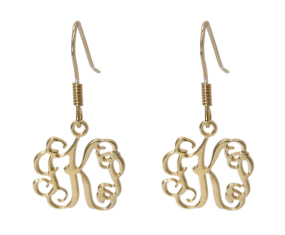 Etsy monogram deals earrings
