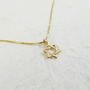 Tiny 14k solid gold star of david necklace. Judaica Jewelry. david star necklace. magen david necklace. kabala necklace. Jewish jewelry