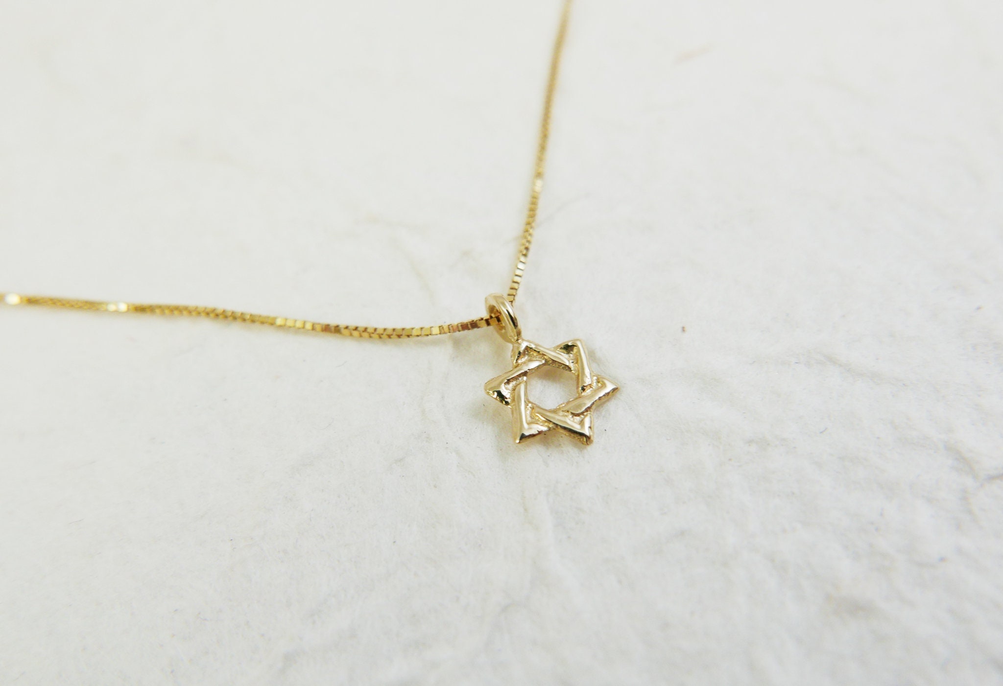 Tiny 14k Solid Gold Star of David 