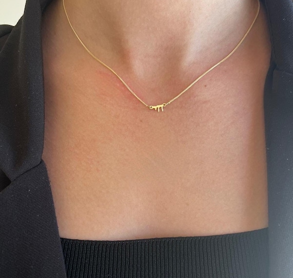 14k Solid Gold Tiny Chai Necklace Bat Mitzvah Gift