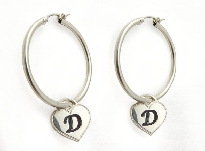 Initial Earrings.monogram Earrings. Sterling Silver Earrings. image 1