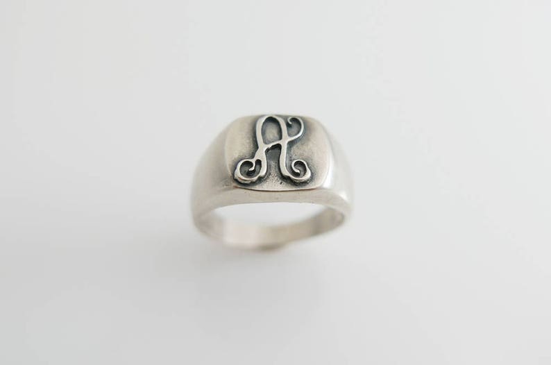 Men Monogram ring. men gift. Monogram ring. Initial ring . Signet ring. Personalized gift for boyfriend. signet ring. Personalized men image 2