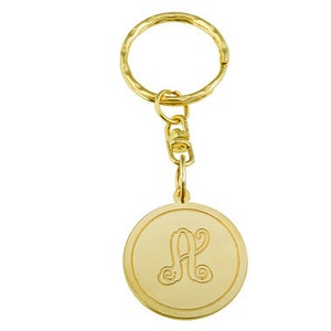 Monogram key chain. Gold monogram key chain. Personalized key chain. Gold key chain. Initial key chain. Gold monogram key chain. Gift ideas. image 1