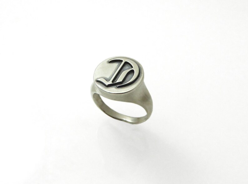 Men Monogram Ring. Pinky Ring. Initials Ring. Silver Monogram Etsy