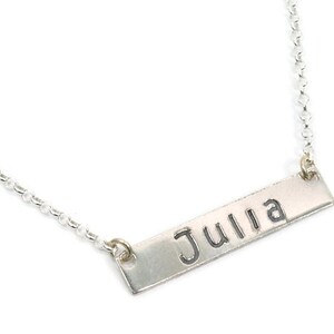 Silver name necklace. Bar necklace. Personalized necklace. Sterling silver name necklace. Silver plate necklace. Dainty necklace. Gift ideas