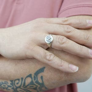 Silver monogram ring. Personalized ring, Unisex ring, gift for him, personalized jewelry, Men ring, gold initial ring,